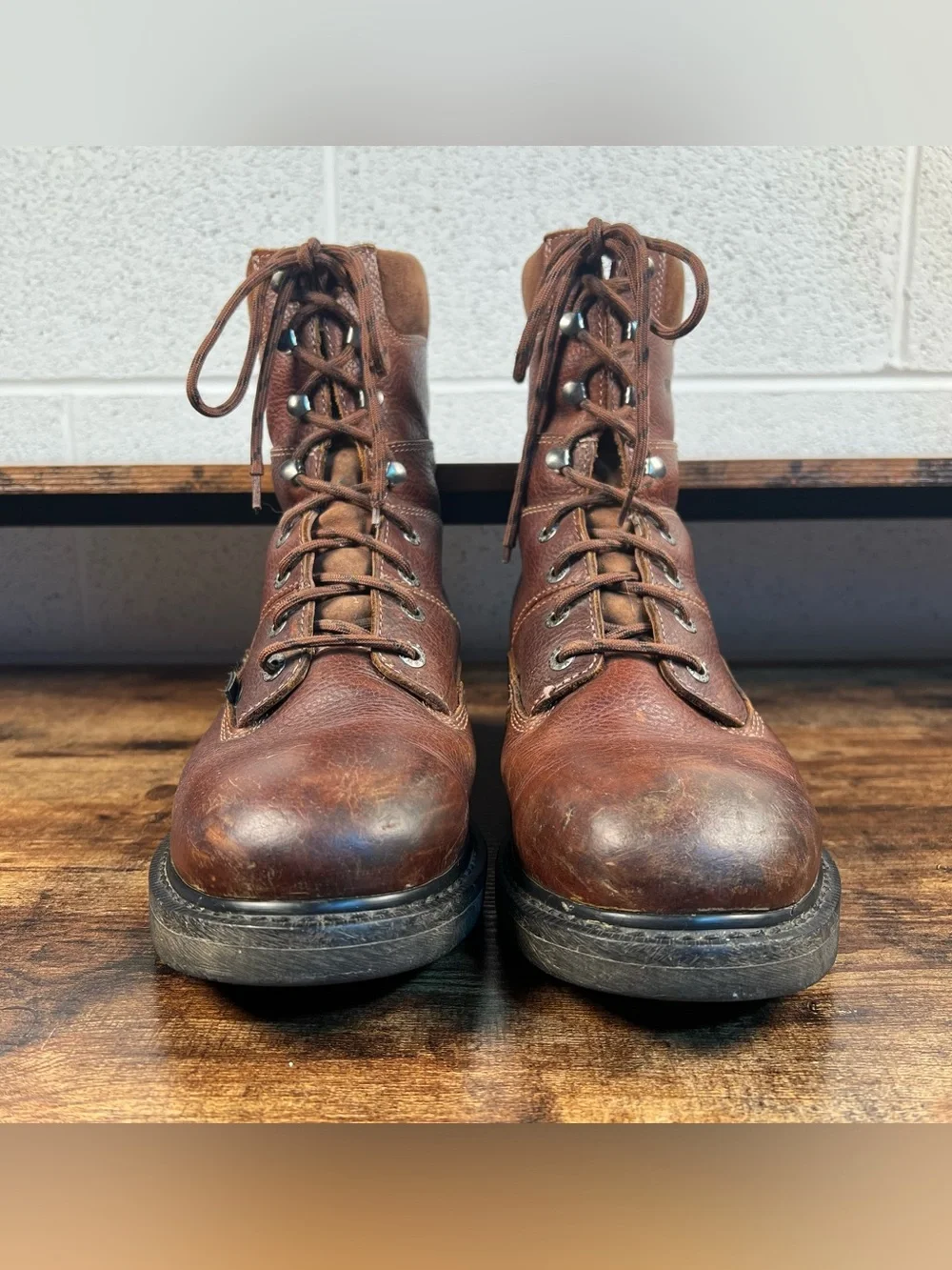 Wolverine Work Boots Brown Leather Slip & Oil Resistant Lace Up Men's 11.5